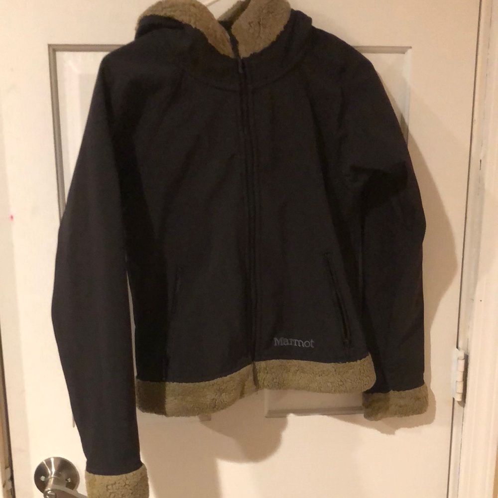 Marmot Kids Black Jacket with Tan Accents